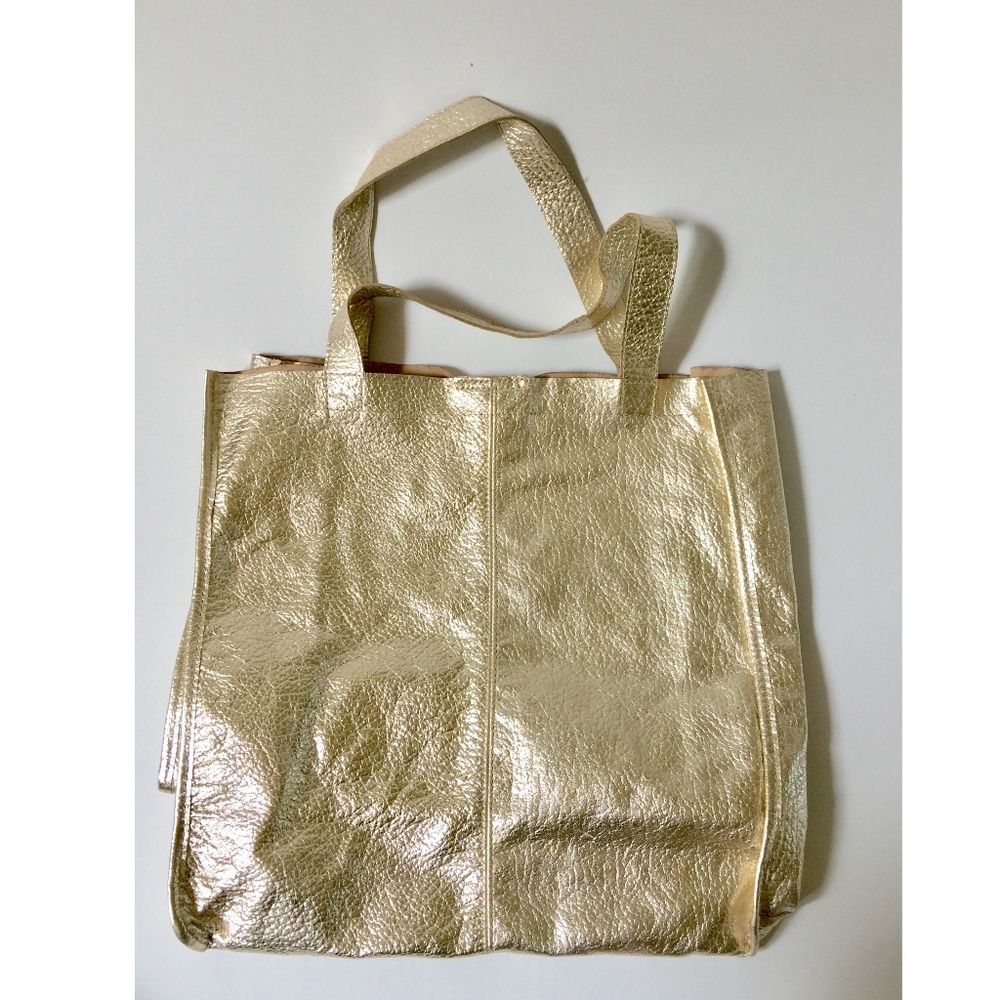 Zara Gold Tote Bag NWOT